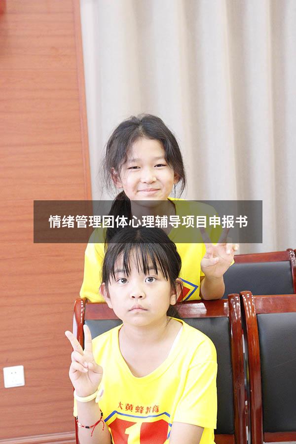 情绪管理团体心理辅导项目申报书