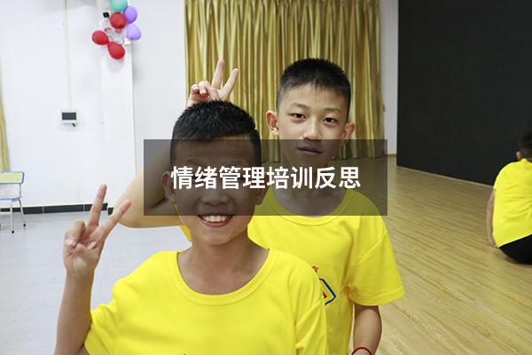 情绪管理培训反思