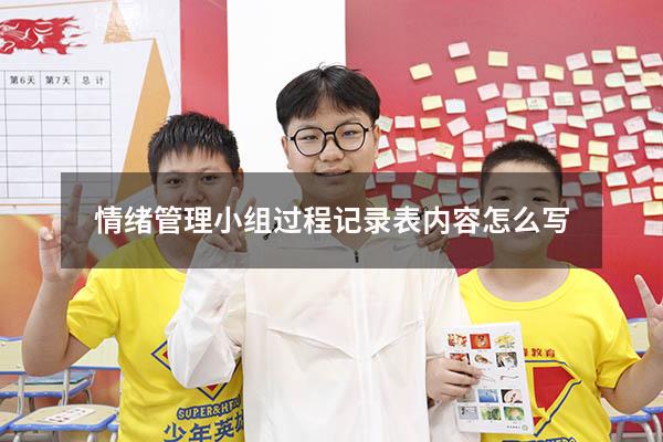 情绪管理小组过程记录表内容怎么写