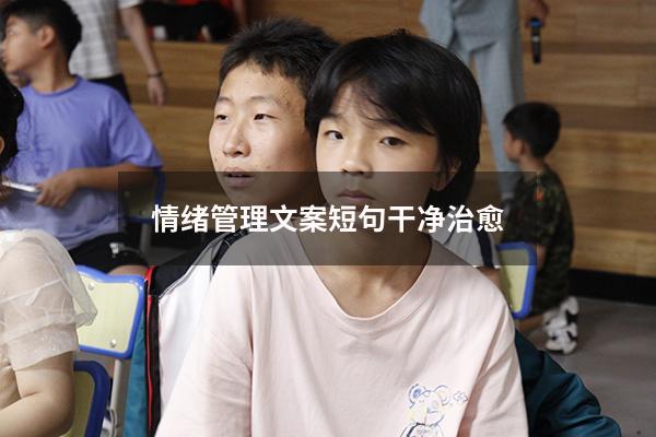 情绪管理文案短句干净治愈