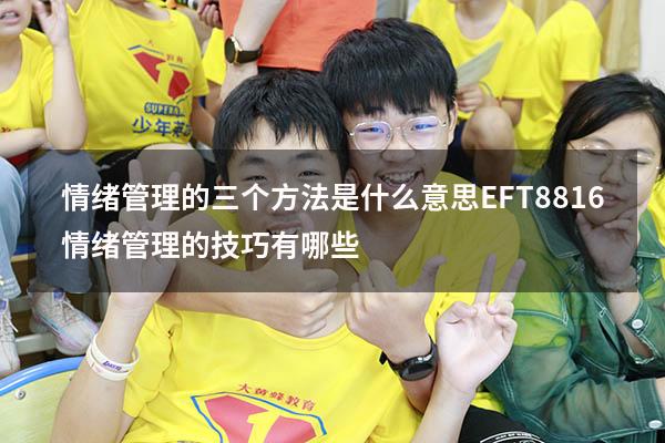 情绪管理的三个方法是什么意思EFT8816（情绪管理的技巧有哪些）