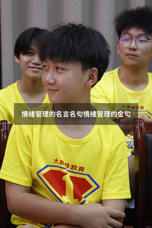 情绪管理的名言名句（情绪管理的金句）