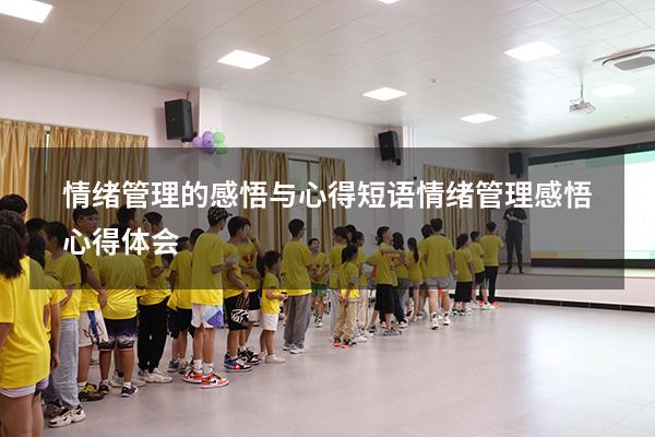 情绪管理的感悟与心得短语（情绪管理感悟心得体会）