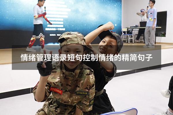 情绪管理语录短句（控制情绪的精简句子）
