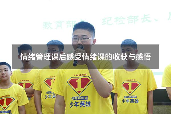 情绪管理课后感受（情绪课的收获与感悟）