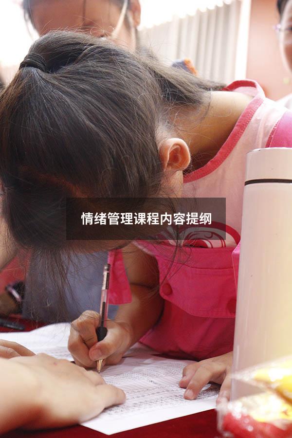 情绪管理课程内容提纲