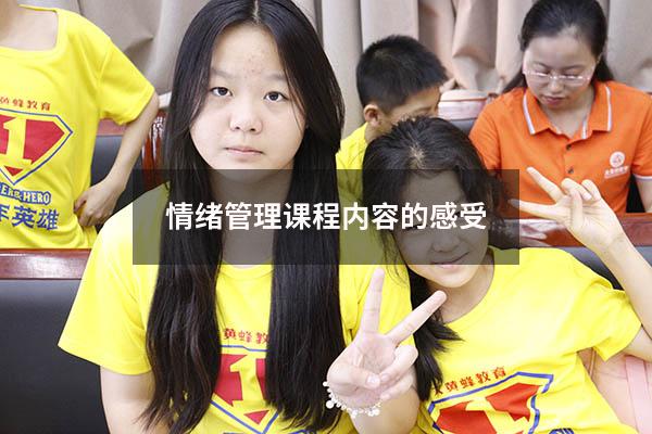 情绪管理课程内容的感受