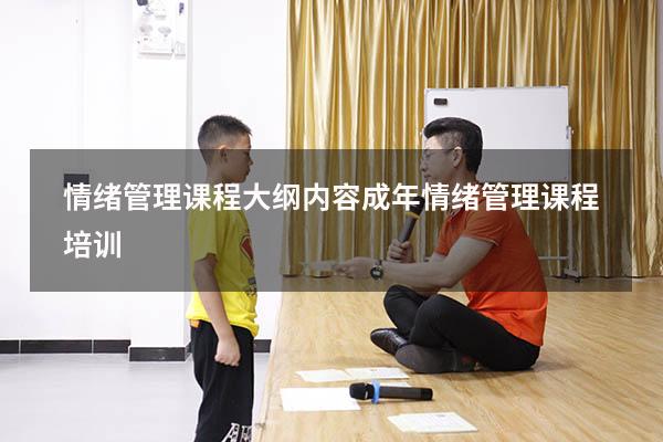 情绪管理课程大纲内容（成年情绪管理课程培训）