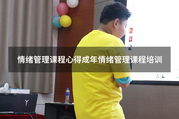 情绪管理课程心得（成年情绪管理课程培训）
