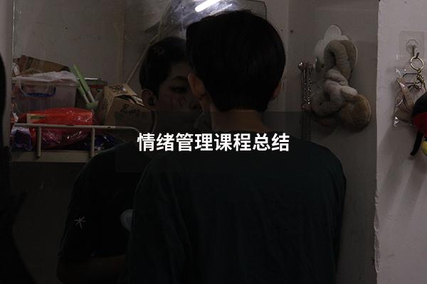 情绪管理课程总结