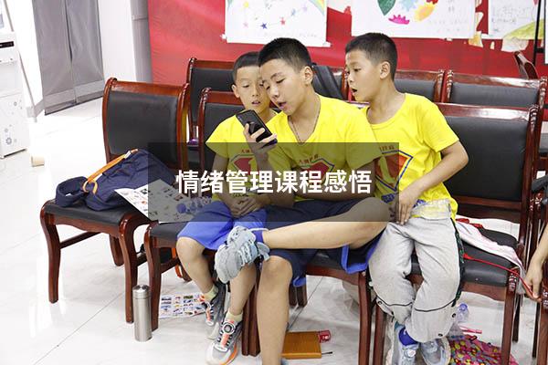 情绪管理课程感悟