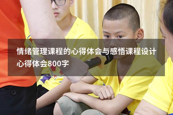 情绪管理课程的心得体会与感悟（课程设计心得体会800字）
