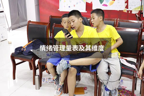 情绪管理量表及其维度