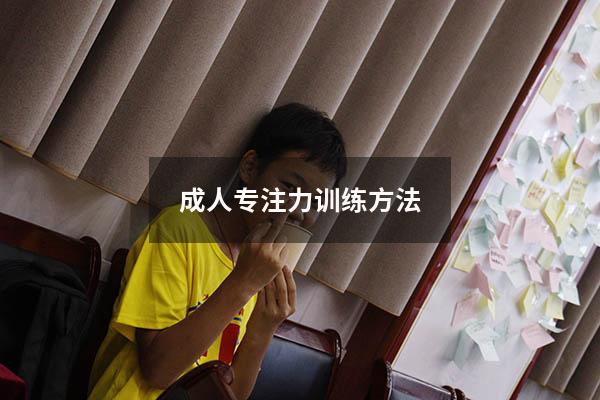 成人专注力训练方法