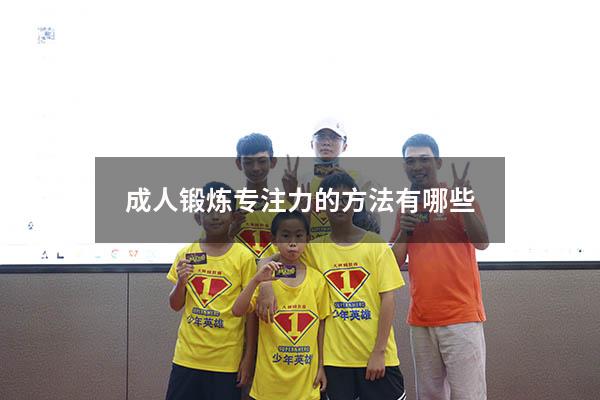 成人锻炼专注力的方法有哪些