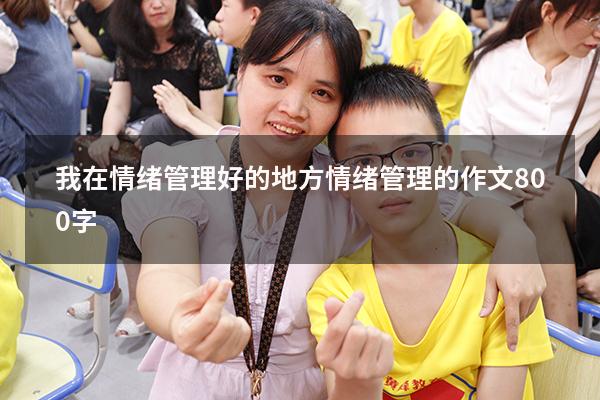 我在情绪管理好的地方（情绪管理的作文800字）