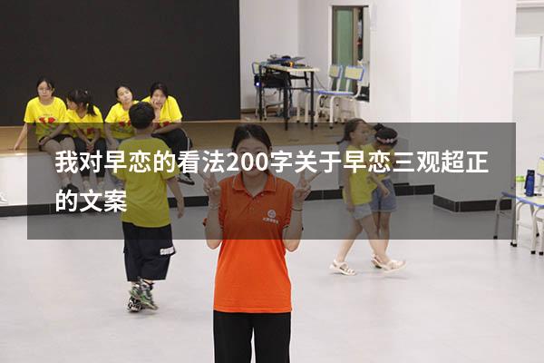 我对早恋的看法200字（关于早恋三观超正的文案）