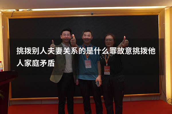 挑拨别人夫妻关系的是什么罪（故意挑拨他人家庭矛盾）