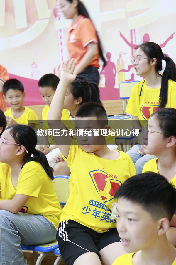 教师压力和情绪管理培训心得