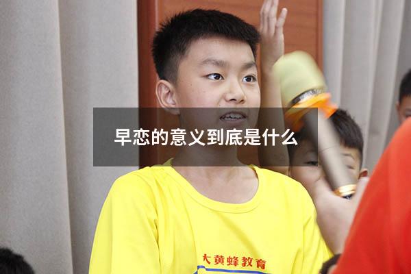 早恋的意义到底是什么