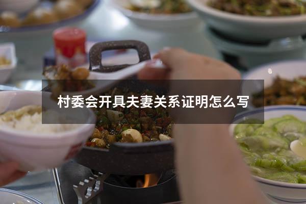村委会开具夫妻关系证明怎么写