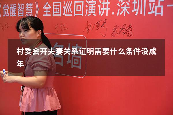 村委会开夫妻关系证明需要什么条件没成年