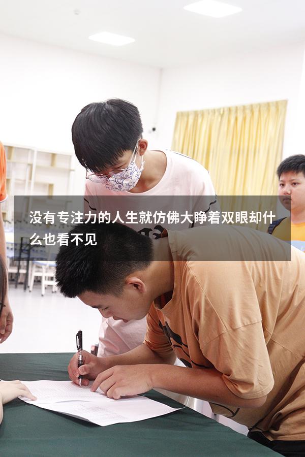 没有专注力的人生就仿佛大睁着双眼却什么也看不见