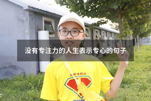 没有专注力的人生（表示专心的句子）