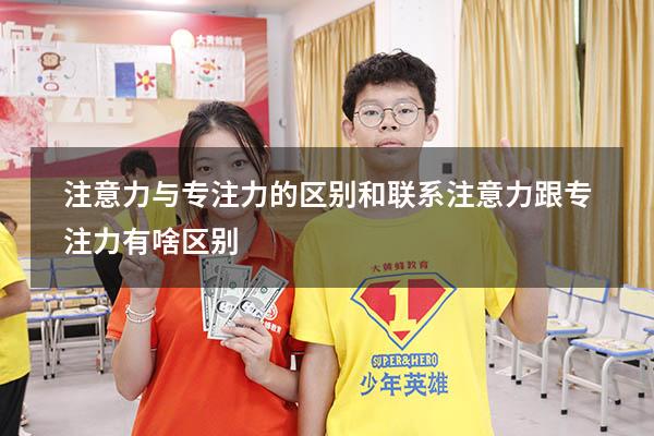 注意力与专注力的区别和联系（注意力跟专注力有啥区别）