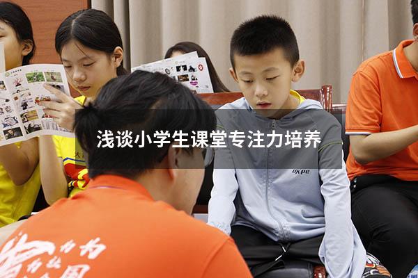 浅谈小学生课堂专注力培养