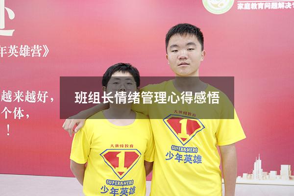 班组长情绪管理心得感悟