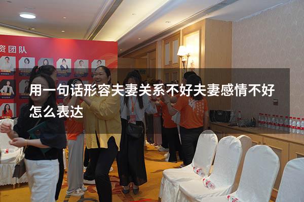 用一句话形容夫妻关系不好（夫妻感情不好怎么表达）
