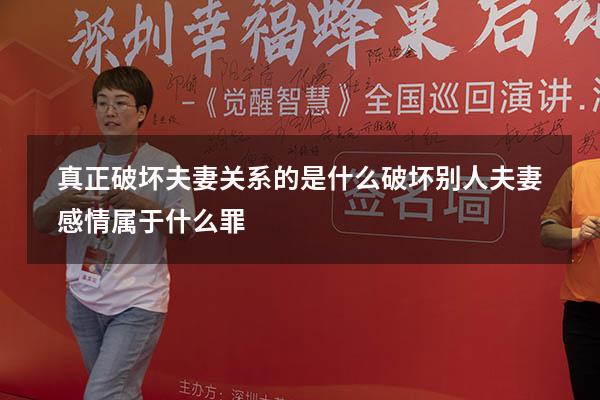 真正破坏夫妻关系的是什么（破坏别人夫妻感情属于什么罪）