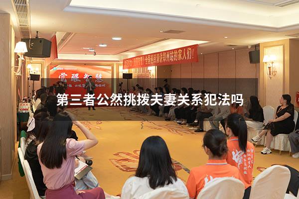 第三者公然挑拨夫妻关系犯法吗