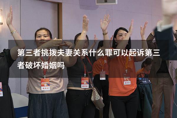 第三者挑拨夫妻关系什么罪（可以起诉第三者破坏婚姻吗）