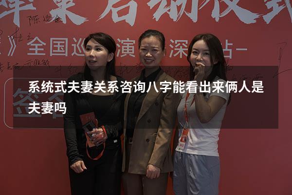 系统式夫妻关系咨询（八字能看出来俩人是夫妻吗）