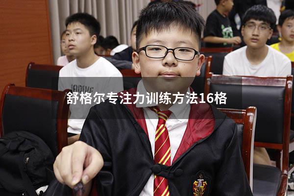 舒格尔专注力训练方法16格