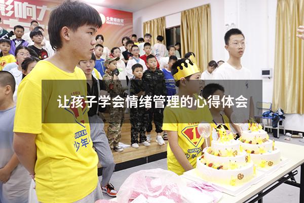 让孩子学会情绪管理的心得体会