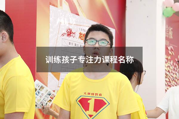 训练孩子专注力课程名称