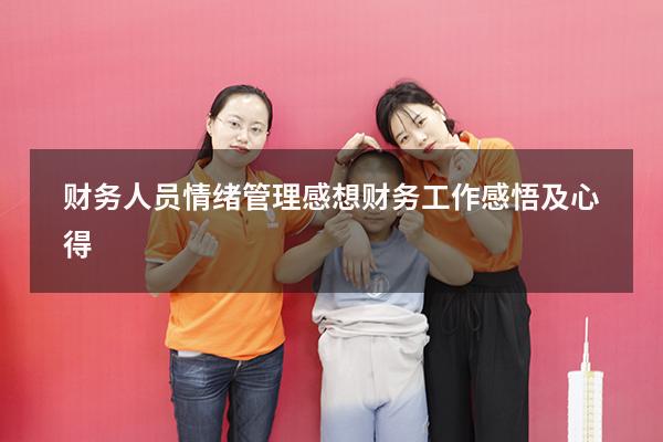 财务人员情绪管理感想（财务工作感悟及心得）