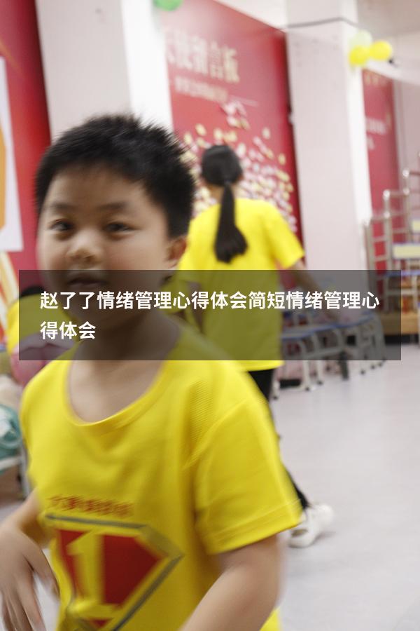 赵了了情绪管理心得体会简短（情绪管理心得体会2000）