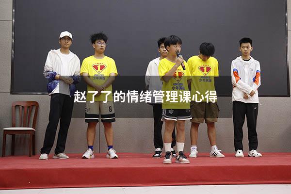 赵了了的情绪管理课心得