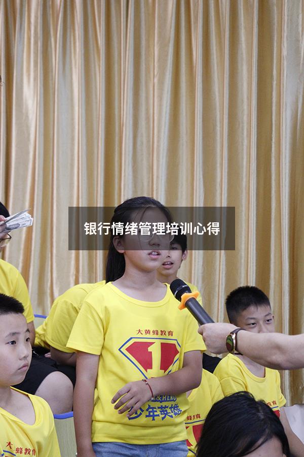 银行情绪管理培训心得