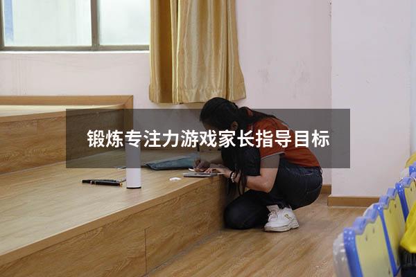 锻炼幼儿专注力游戏家长指导目标