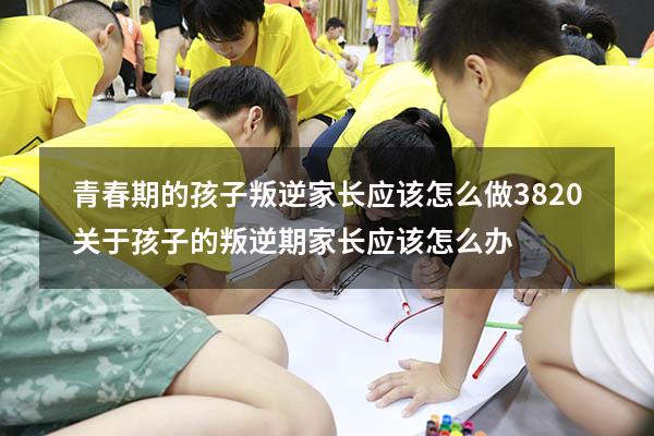 青春期的孩子叛逆家长应该怎么做3820（关于孩子的叛逆期家长应该怎么办）