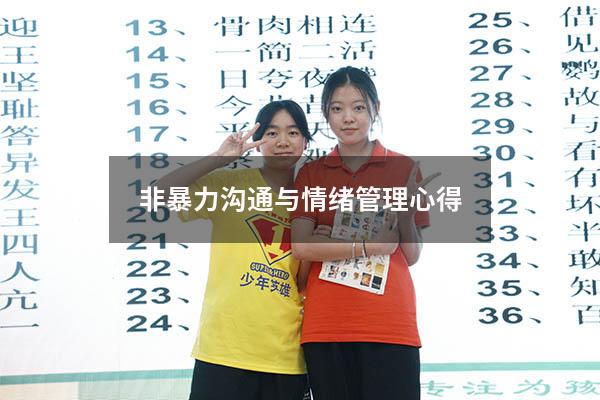 非暴力沟通与情绪管理心得