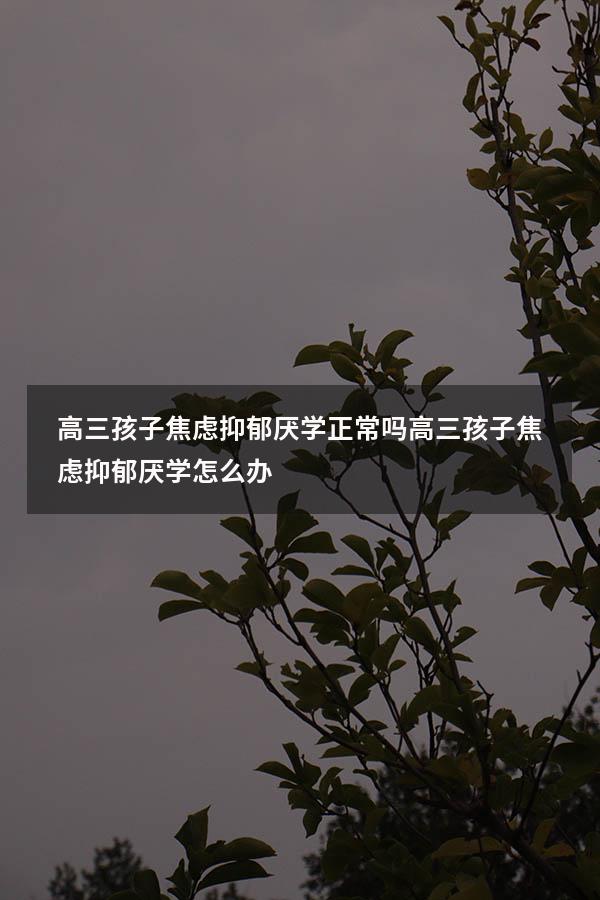 高三孩子焦虑抑郁厌学正常吗（高三孩子焦虑抑郁厌学怎么办）