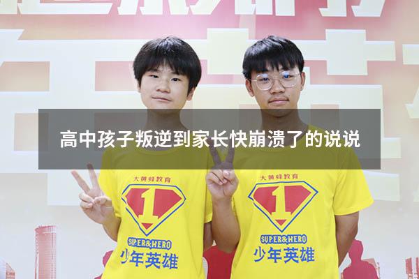 高中孩子叛逆到家长快崩溃了的说说