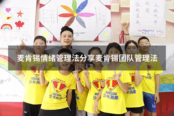 麦肯锡情绪管理法分享（麦肯锡团队管理法）